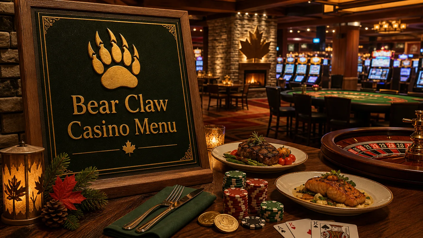 Bear Claw Casino Menu content banner